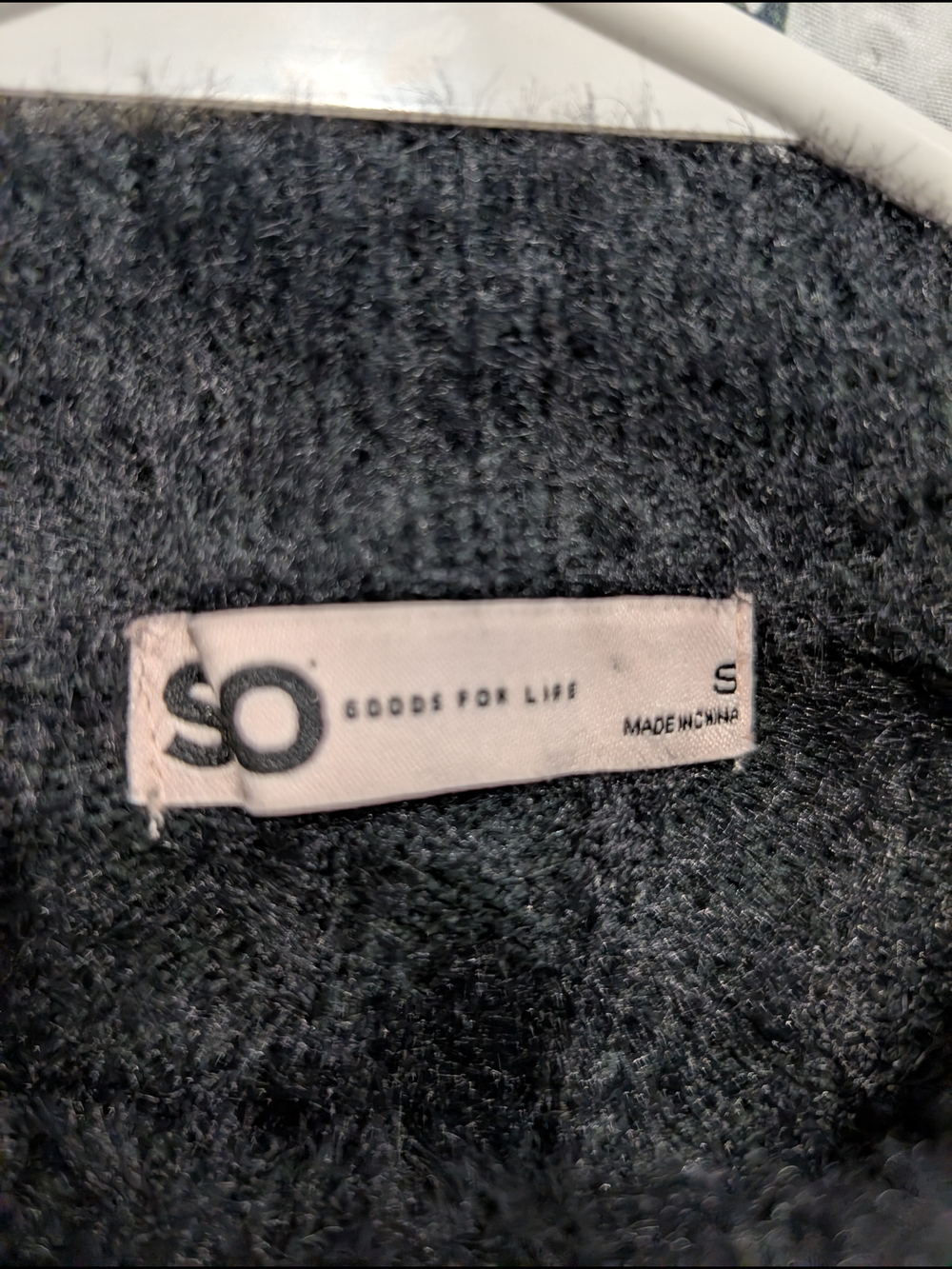SO Black Fuzzy Knit Pullover